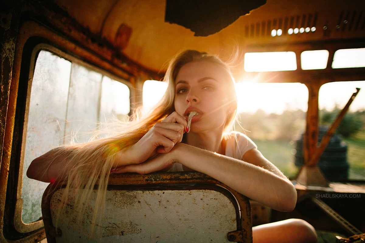 Фотосесія на природі заході сонця жіночна, фото - Весільний фотограф Анна Шаульская