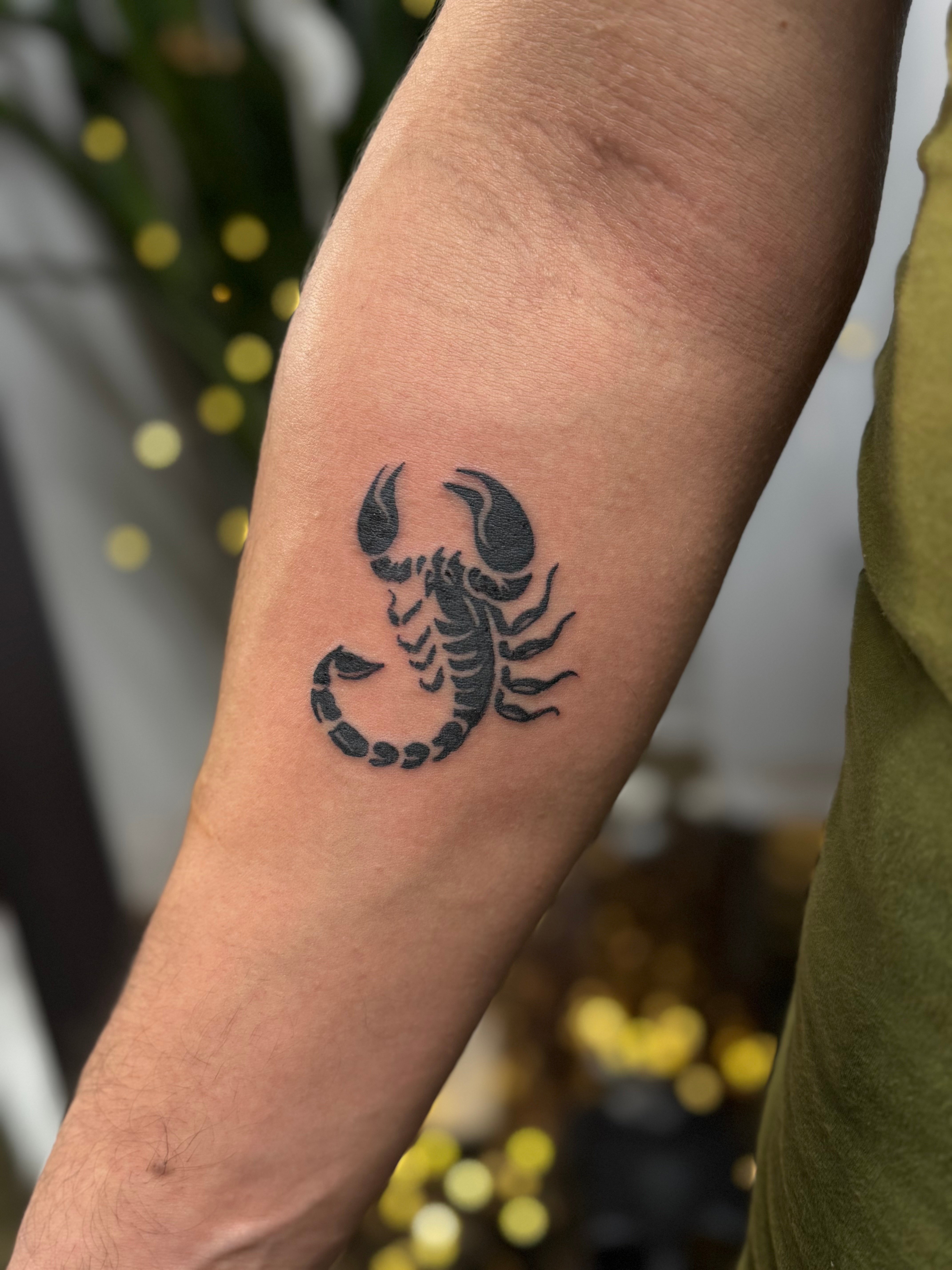 На руке предплечье скорпион, фото - Тату мастер Светлана Тимошенко