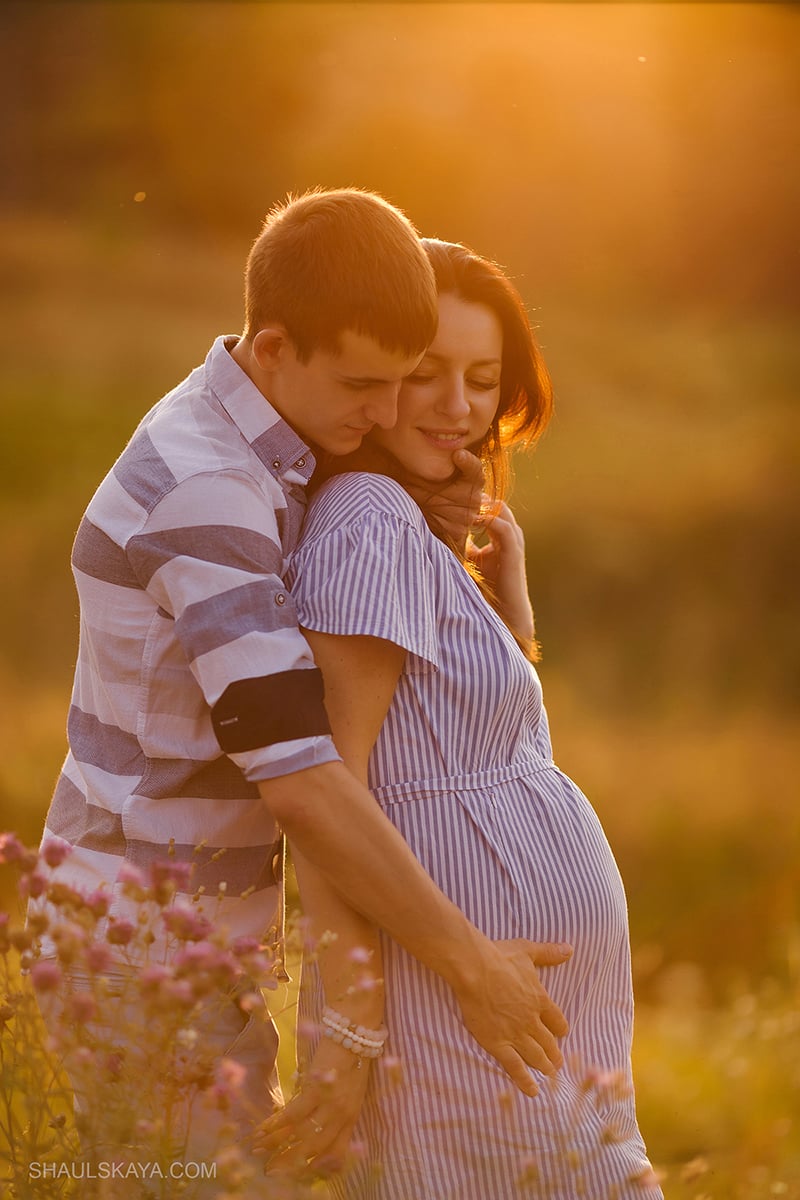 Фотосесія вагітності на природі пари, фото - Весільний фотограф Анна Шаульская