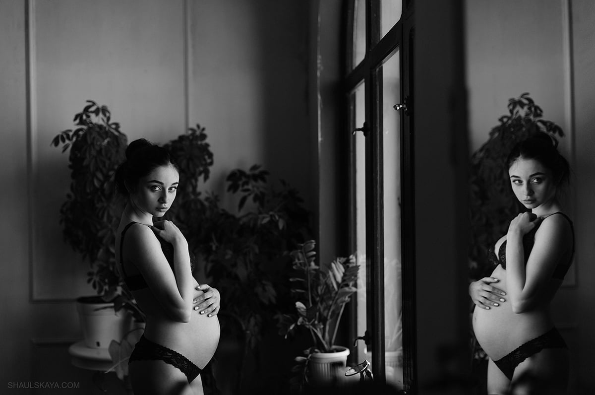 Фотосесія вагітності в нижній білизні будуарна, фото - Весільний фотограф Анна Шаульская