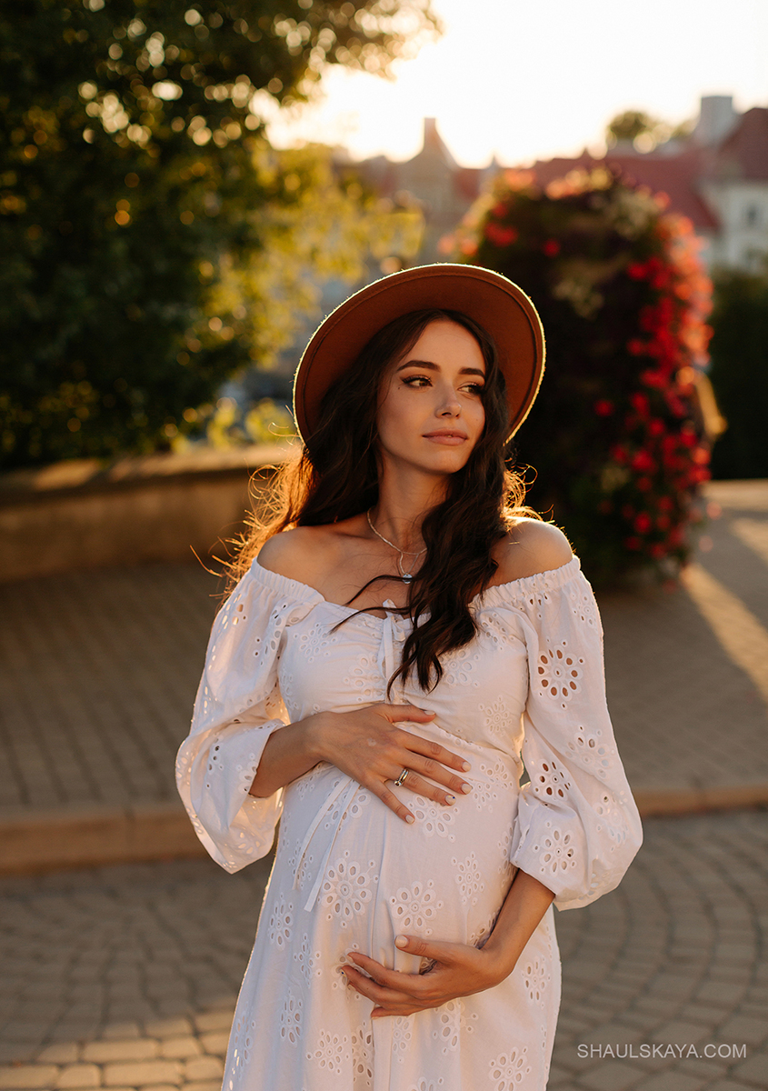 Фотосесія вагітності на заході сонця у місті, фото - Весільний фотограф Анна Шаульская