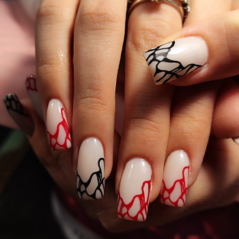 Необычный маникюр с принтами дизайном, фото - Мастер маникюра Любовь Гонтюк