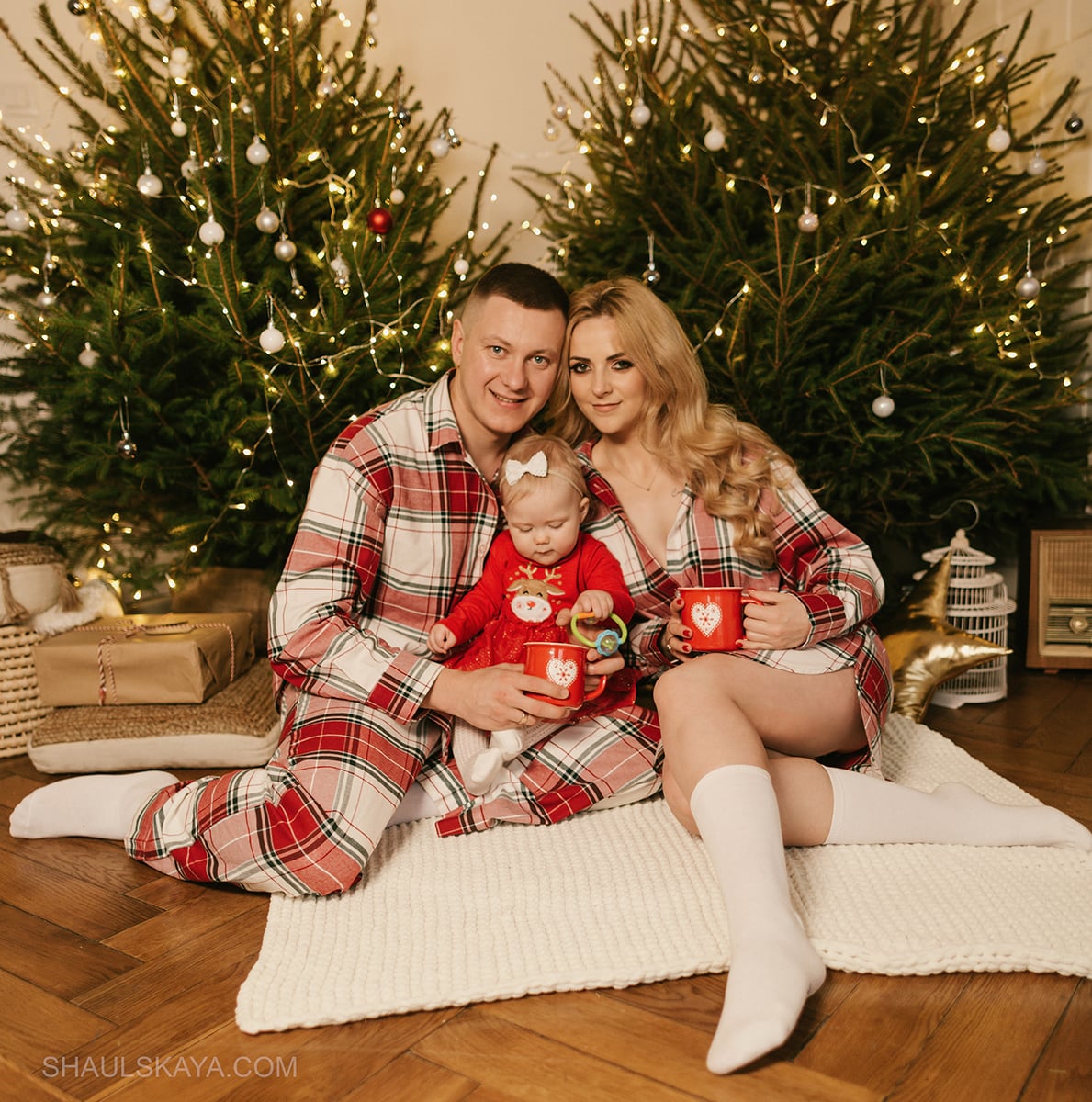 Новорічна фотосесія сімейна вдома, фото - Весільний фотограф Анна Шаульская