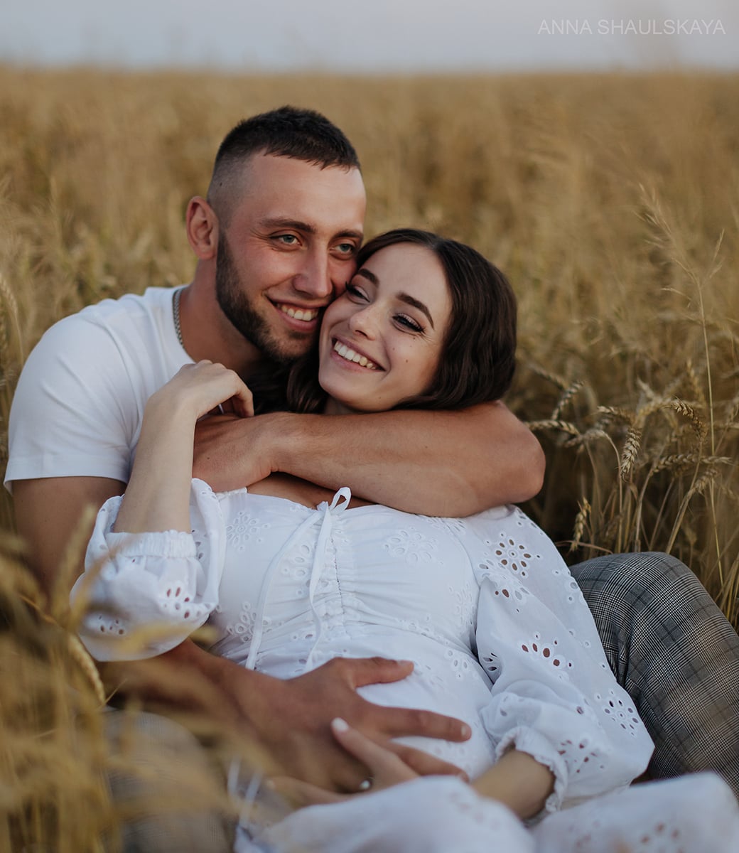 Семейная фотосессия в поле, фото - Свадебный фотограф Анна Шаульская