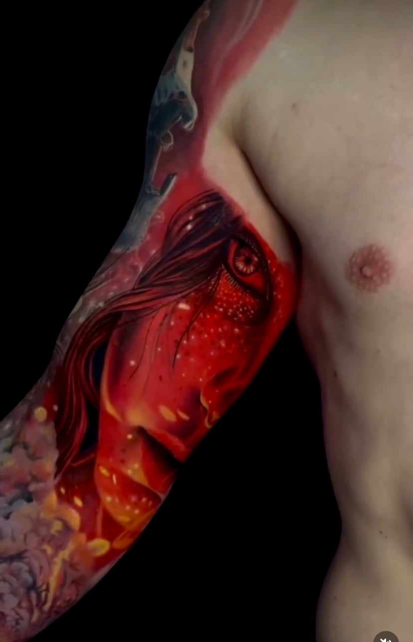 Мужские рукав цветные, фото - Тату салон Free Art Tattoo