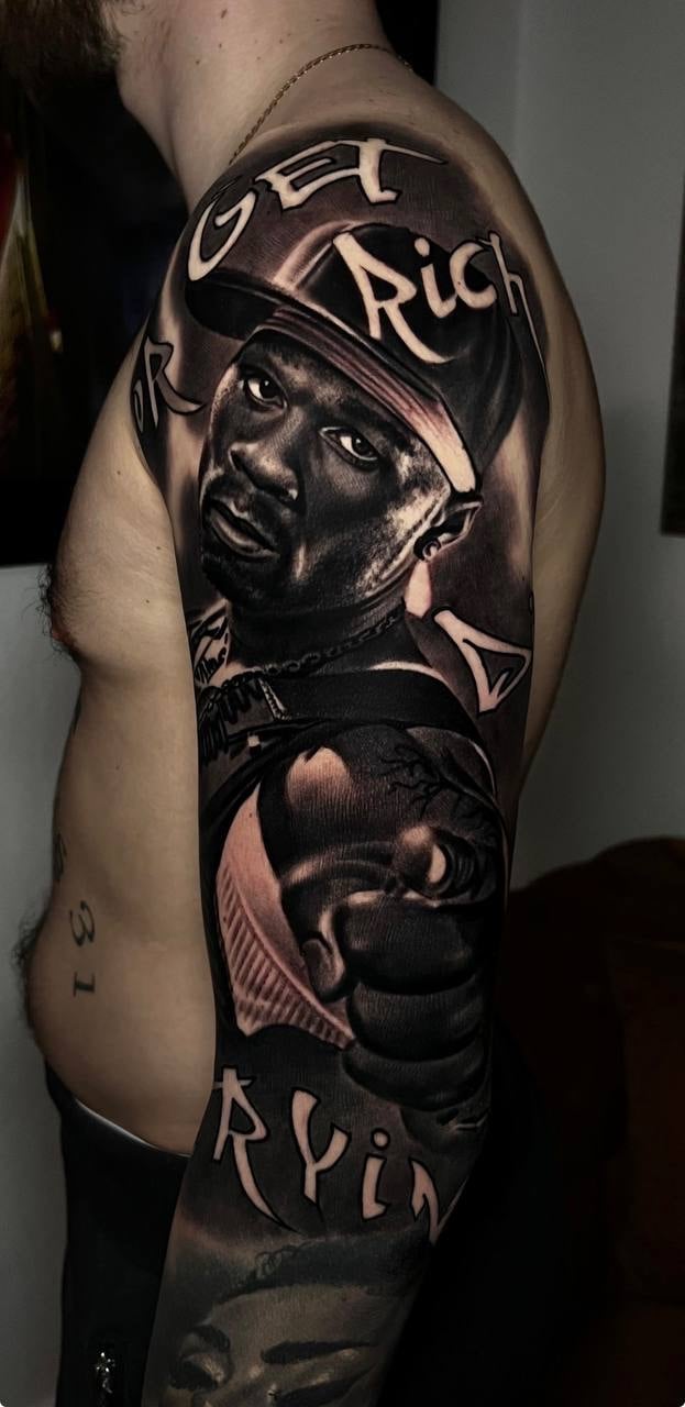 Мужские рукав реализм, фото - Тату салон Free Art Tattoo