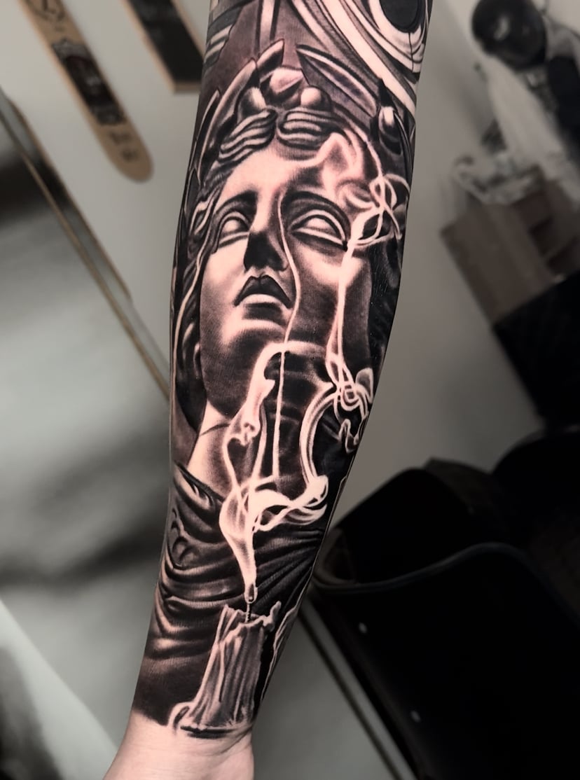 Для хлопців на передпліччі рукав, фото - Тату салон Free Art Tattoo
