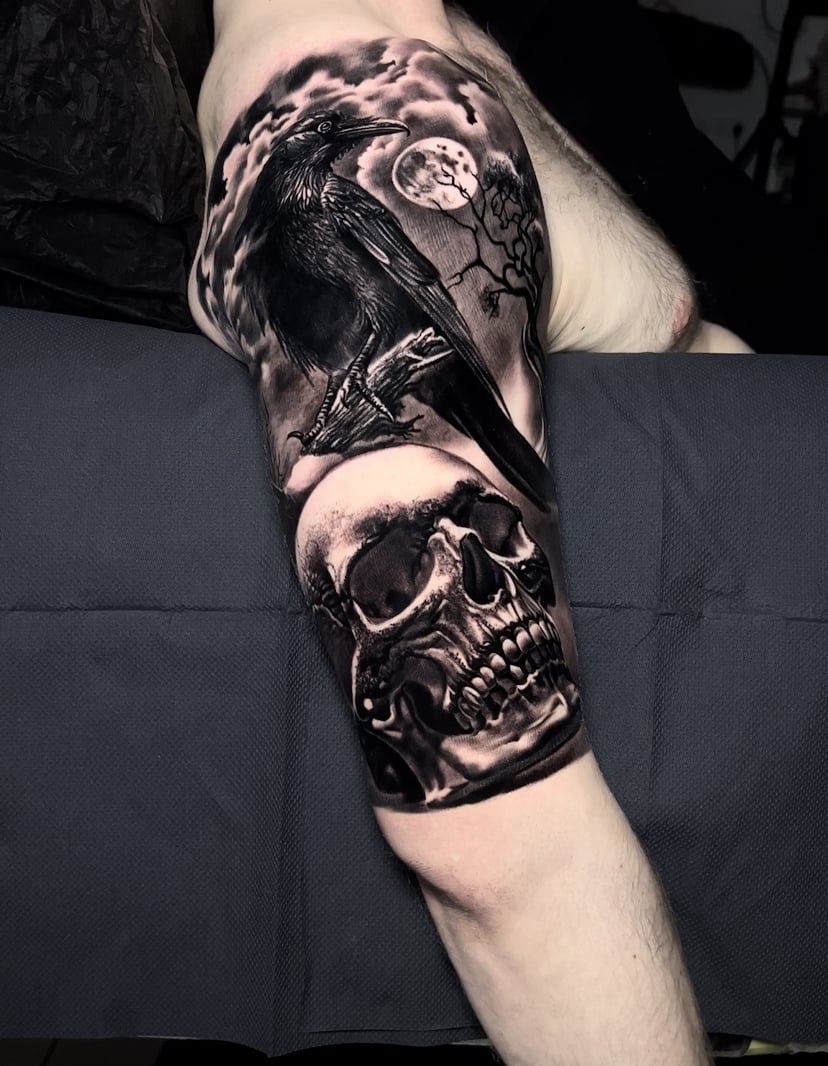 Для хлопців на плечі рукав, фото - Тату салон Free Art Tattoo