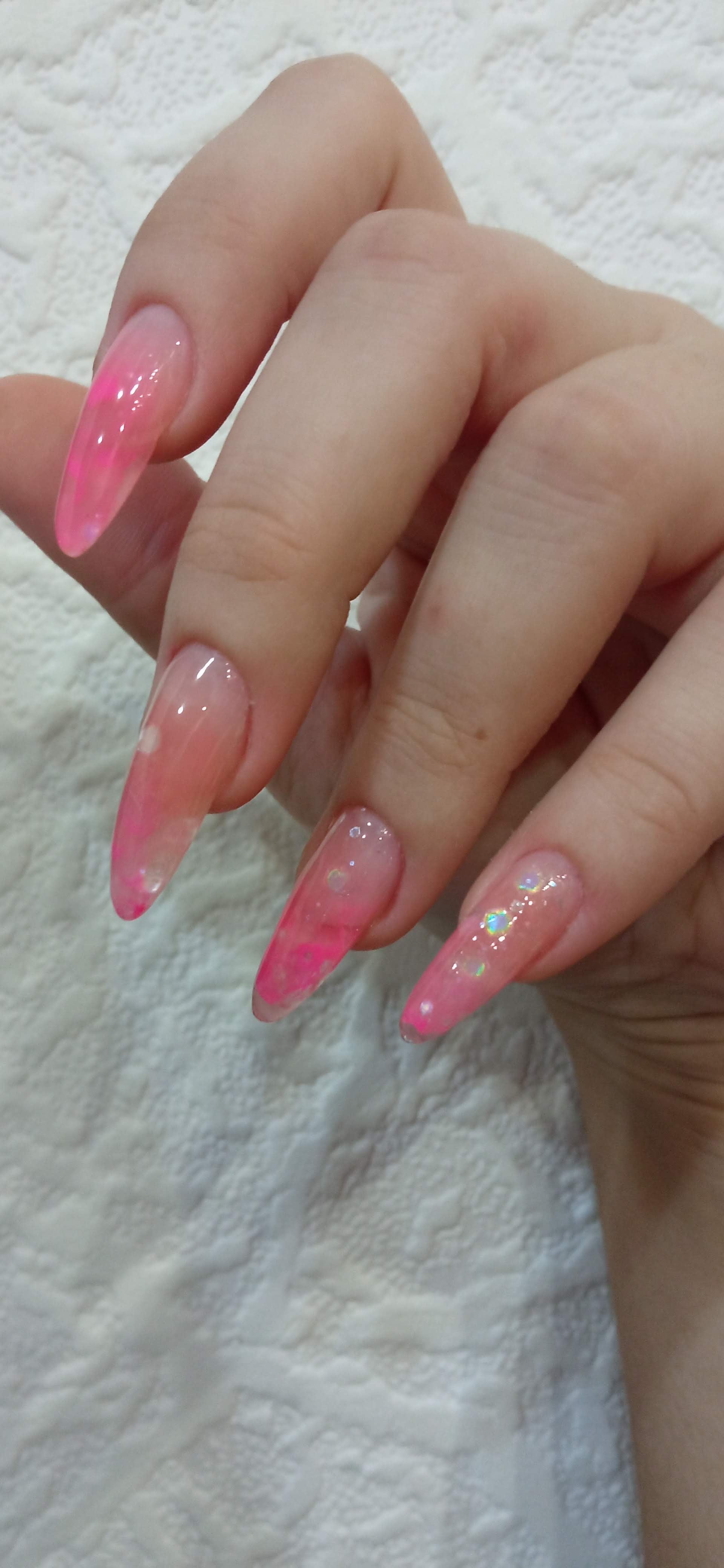 Рожевий манікюр на довгі нігті акваріум, фото - Майстер манікюру Наталья Стариченко