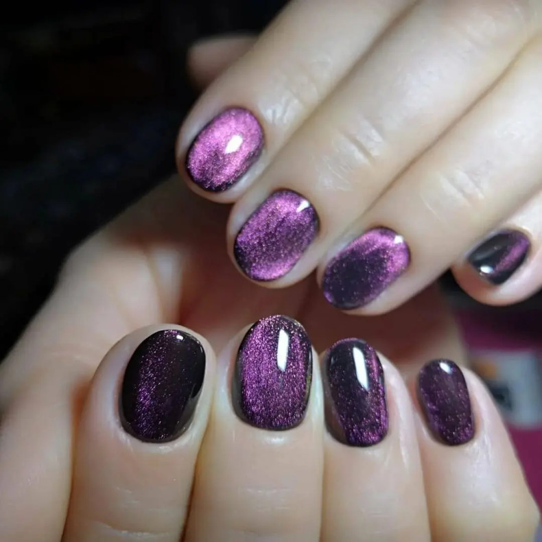 Манікюр котяче око металік магнітний, фото - Майстер манікюру Дар'я Базилевська