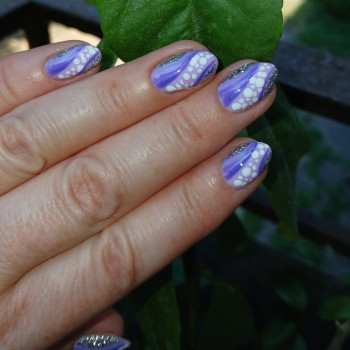 Манікюр з блискітками блакитний дизайном, фото - Майстер манікюру Дар'я Базилевська