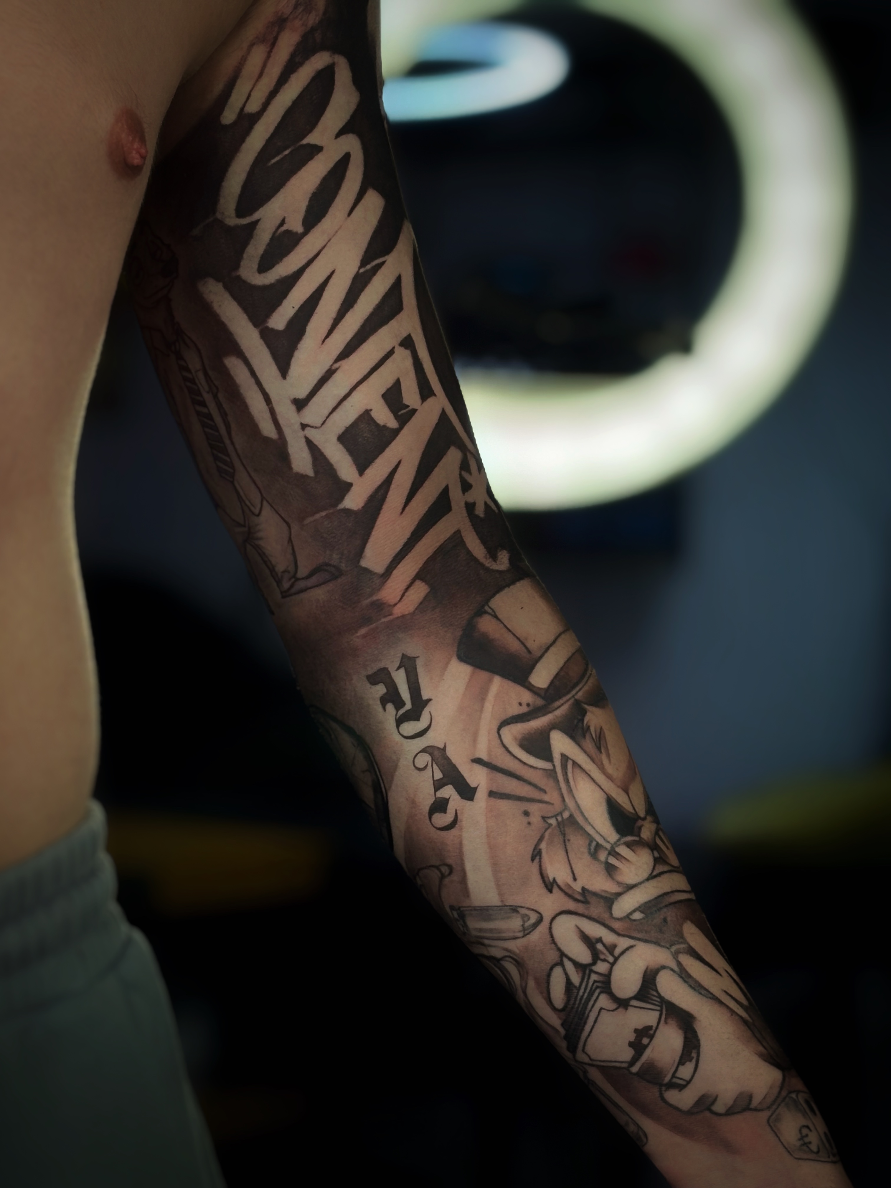 Мужские на руке рукав, фото - Тату салон Smile Tattoo