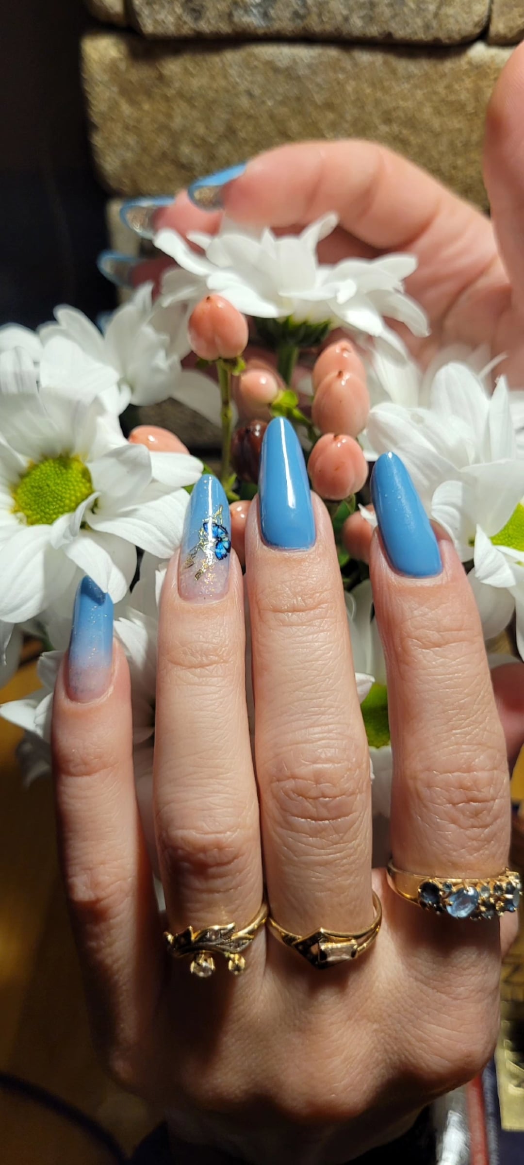 Блакитний манікюр з акцентом на один ніготь, фото - Майстер манікюру Наталія Микита