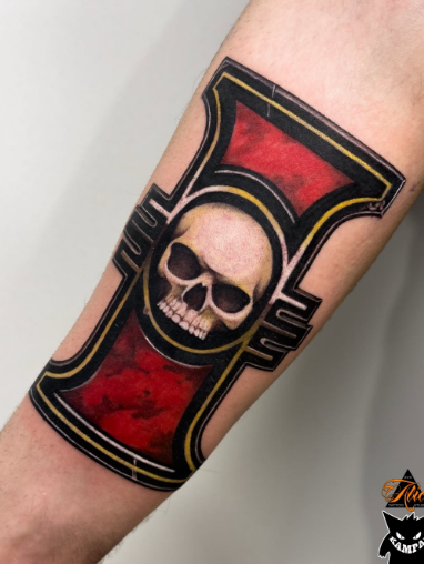 Мужские на предплечье череп, фото - Тату салон ALICE tattoo studio