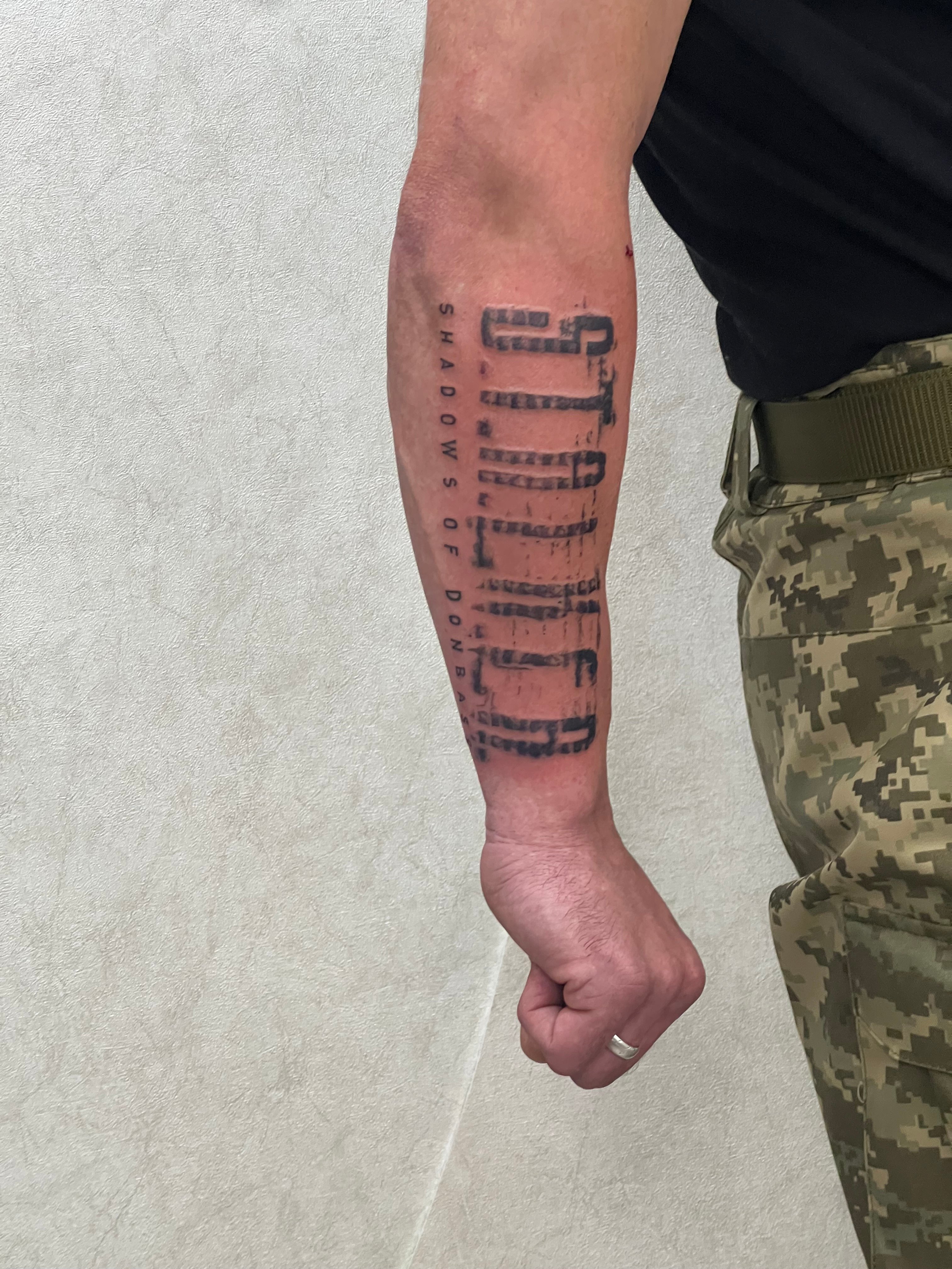 Тату напис. напис сталкер. тату Словʼянськ. на руці., фото - Тату майстер Лариса Лень