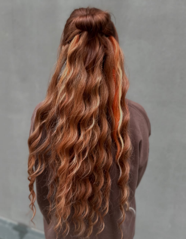 Стрижка на длинные волосы укладка волос медный цвет, фото - Студия красоты Xbraids