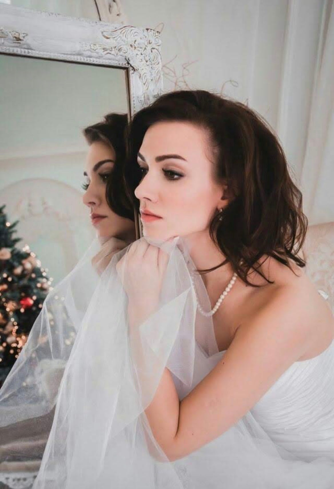 Новорічна фотосесія весільна у сукні, фото - Візажист Ганна Буйволенко