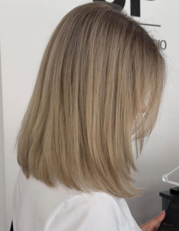 Стрижка на средние волосы до плеч блонд, фото - Студия красоты JP Beauty Studio