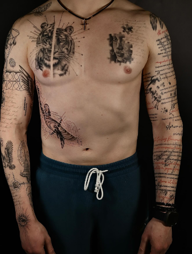 Для хлопців рукав реалізм, фото - Тату салон TATTOO LAMARCH