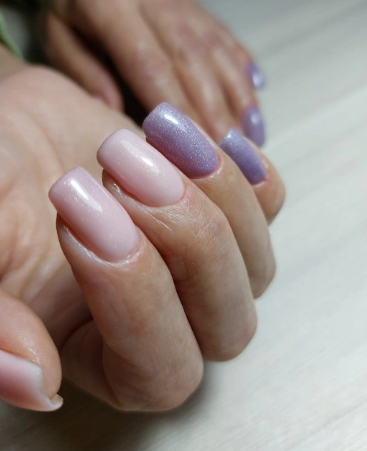 Маникюр с блестками розовый на длинные ногти, фото - Студия красоты OH NAILS
