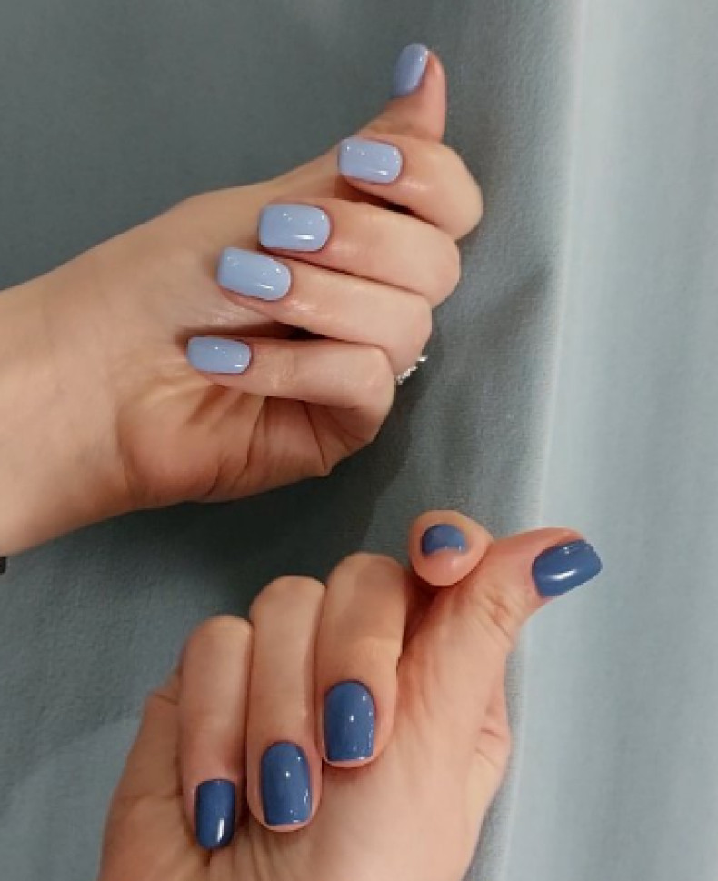 Синій манікюр блакитний однотонний (монохромний), фото - Студія краси OH NAILS