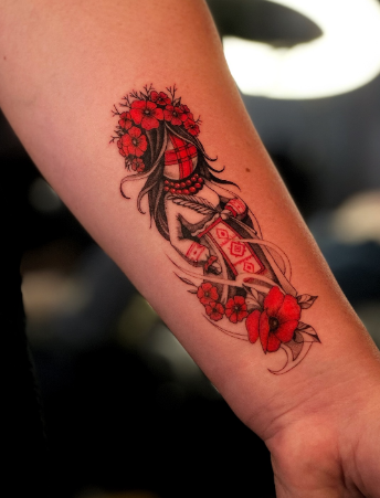 Женские на предплечье цветные, фото - Тату салон Smile Tattoo
