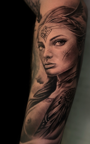 Мужские рукав реализм, фото - Тату салон Smile Tattoo