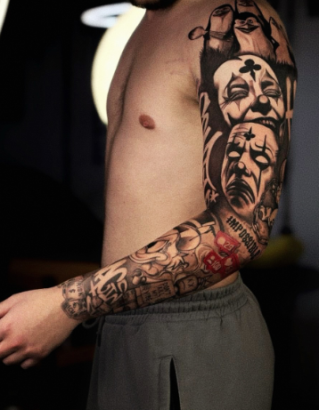 Мужские на руке рукав, фото - Тату салон Smile Tattoo