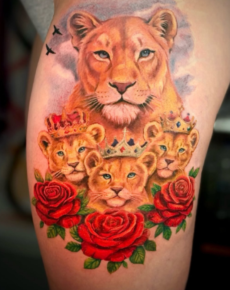 Роза цветные реализм, фото - Тату салон Smile Tattoo