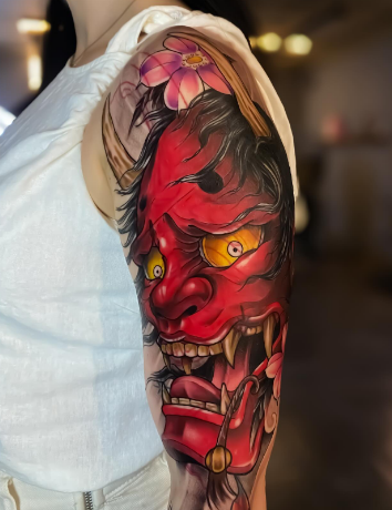 Женские рукав цветные, фото - Тату салон TATTOO LAMARCH