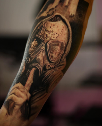 Для хлопців на передпліччі череп, фото - Тату салон TATTOO LAMARCH