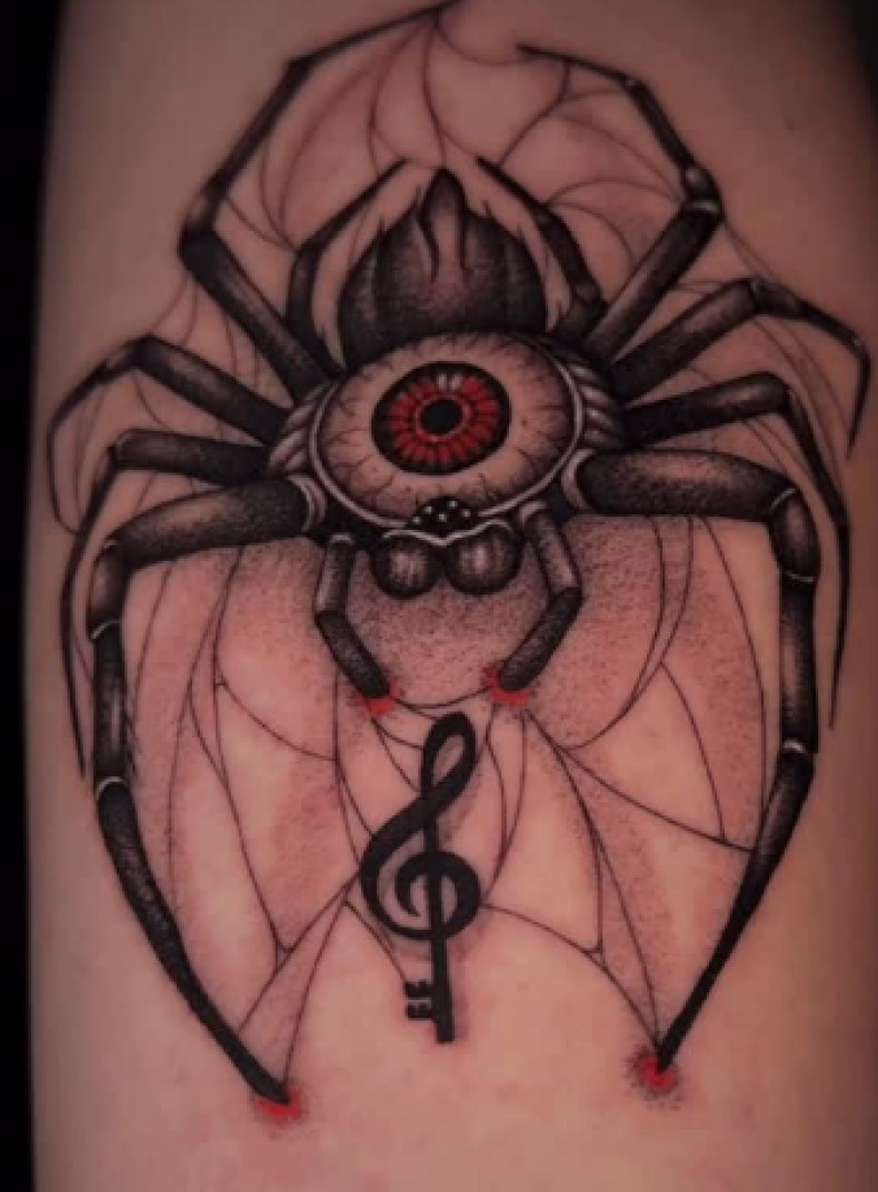 Глаз графика паук, фото - Тату салон TATTOO LAMARCH
