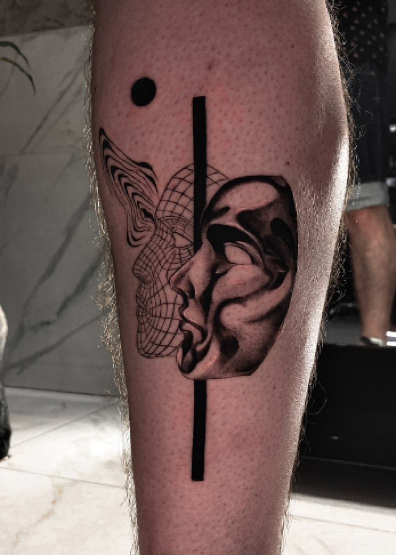 Маска абстракція, фото - Тату салон TATTOO LAMARCH