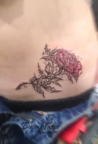 Для дівчат кольорові квіти, фото - Тату салон DopingТattoo
