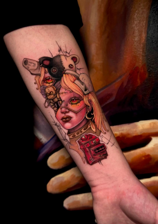 Женские на предплечье цветные, фото - Тату салон TATTOO LAMARCH