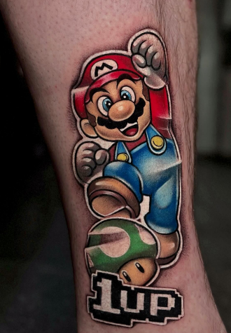 Мужские на ноге цветные, фото - Тату салон TATTOO LAMARCH