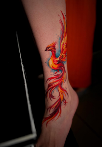 Для дівчат на нозі кольорові, фото - Тату салон TATTOO LAMARCH