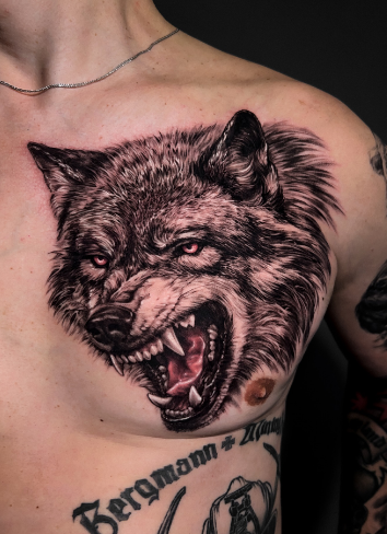 Для хлопців вовк реалізм, фото - Тату салон TATTOO LAMARCH