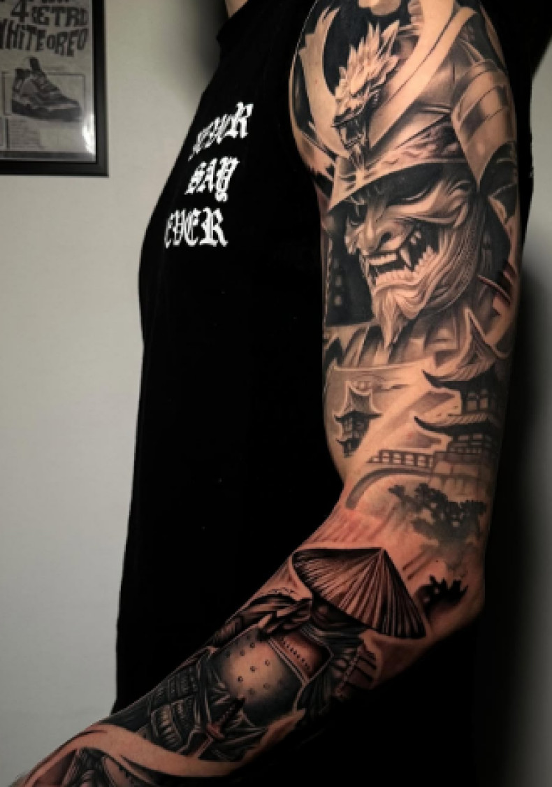 Мужские рукав реализм, фото - Тату салон TATTOO LAMARCH