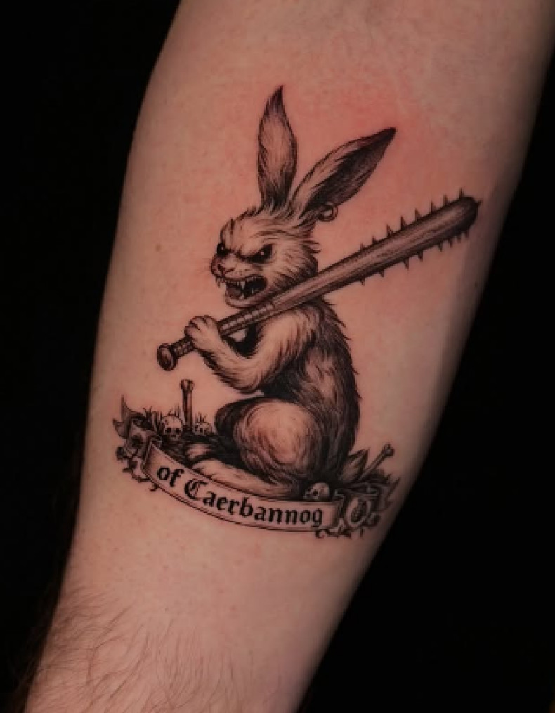 Мужские на предплечье черно-белые, фото - Тату салон TATTOO LAMARCH