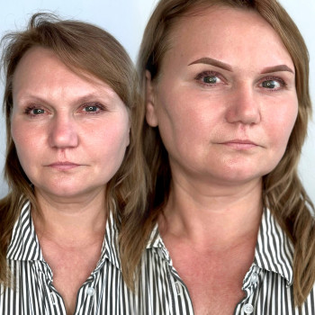 ПМ брів на жирній пористій шкірі, мінеральними пігментами