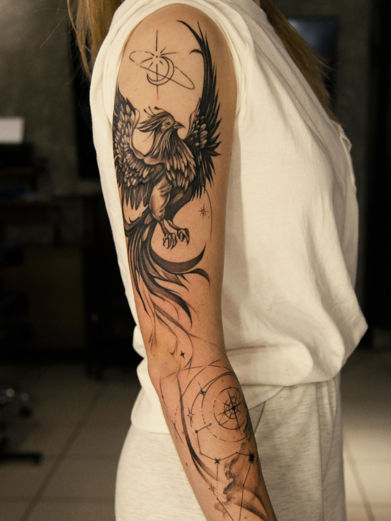 Для дівчат на руці рукав, фото - Тату салон TATTOO LAMARCH