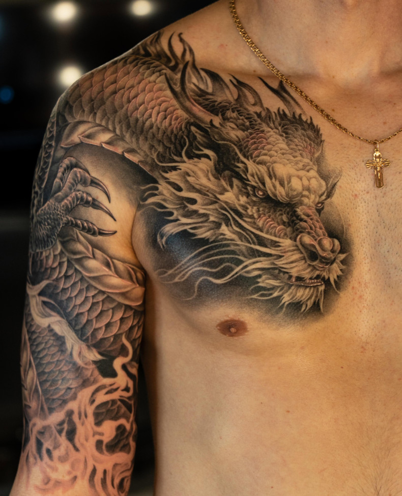 Мужские рукав реализм, фото - Тату салон TATTOO LAMARCH