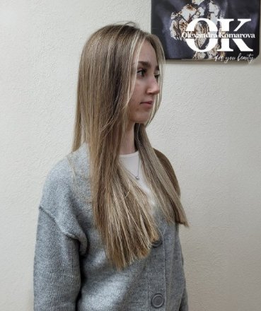 Стрижка на длинные волосы женская блонд, фото - Парикмахер Александра Комарова