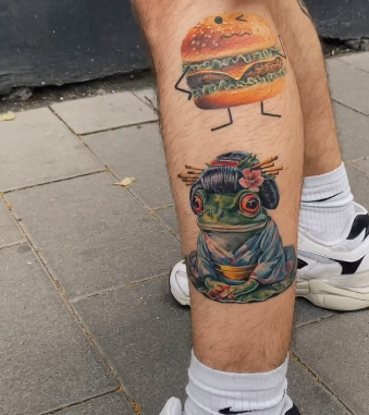 Мужские на ноге цветные, фото - Тату салон TATTOO LAMARCH