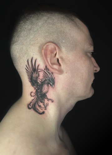 Мужские на шее реализм, фото - Тату салон TATTOO LAMARCH