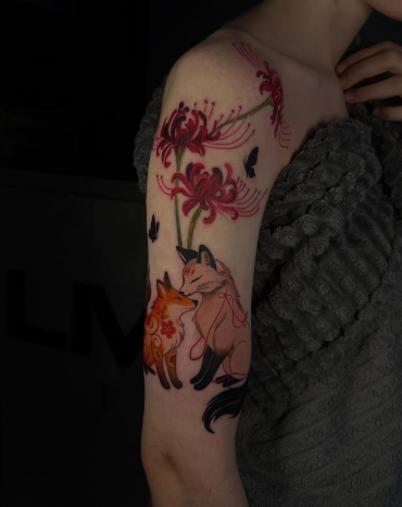 Женские на руке цветные, фото - Тату салон TATTOO LAMARCH
