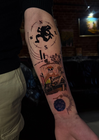 Мужские на предплечье цветные, фото - Тату салон TATTOO LAMARCH