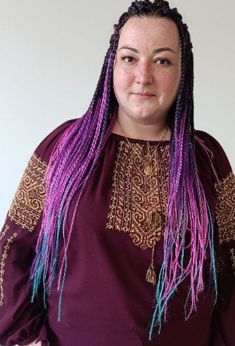 Плетение волос брейды фиолетовый цвет, фото - Брейдер Надежда Ярош