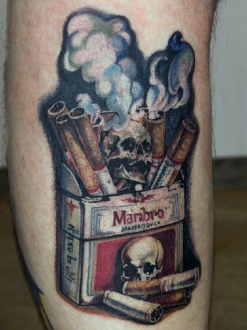 Для хлопців череп кольорові, фото - Тату салон TATTOO LAMARCH